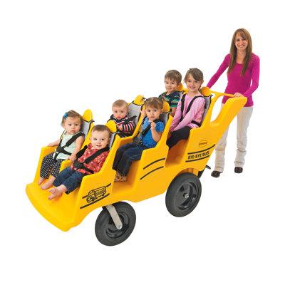 Angeles 6 Passenger Bye Bye Bus Buggy Multi-Child Stroller in Yellow | 42 H x 30 W x 75 D in | Wayfair AFB6400SB