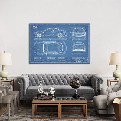 East Urban Home BMW M2 (F87) Blueprint - Wrapped Canvas Graphic Art Metal in Blue/Green/White | 40 H x 60 W x 1.5 D in | Wayfair