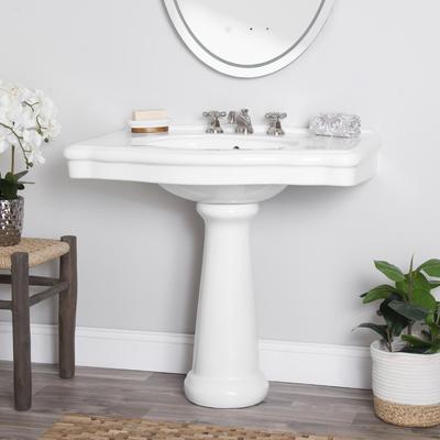 Randolph Morris Atwell 34 Inch White Porcelain Pedestal Sink RMM915-8