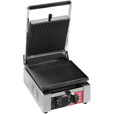 Sirman 34A1301105SI ELIO R Single Panini Grill with Grooved Plates - 10" x 10" Cooking Surface