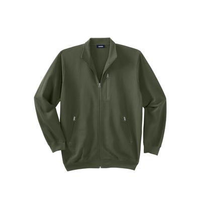 Men's Big & Tall Full-Zip Fleece Jacket by KingSize in Deep Olive (Size 2XL)