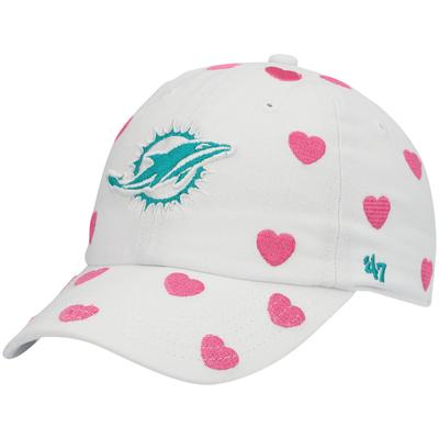Girls Toddler '47 White Miami Dolphins Surprise Clean Up Adjustable Hat