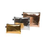 LOQI Makeup Bags - Black & Tri-Tone Metallic Cosmetic Bag Set