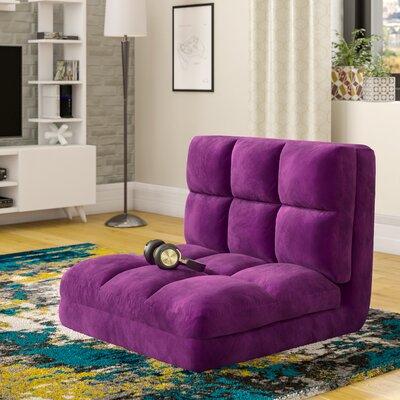 Mercury Row® Loungie Loungie Microsuede Modern Flip Chair For Bedroom Living Room Metal/Microfiber/Microsuede in Indigo, Size 22.44 H in | Wayfair