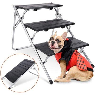 Tucker Murphy Pet™ Convertible Pet Steps & Ramp, Folding Pet Stairs, 2-In-1 Foldable Pet Steps For Small Dogs in Black | Wayfair