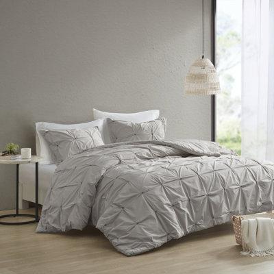 Red Barrel Studio® Modern & Contemporary 3 Piece Comforter Set Polyester/Polyfill/Cotton in Gray | King/Cal. King Comforter + 2 Shams | Wayfair