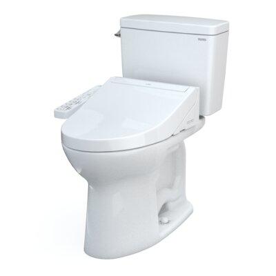 TOTO Drake® 1.6 GPF Elongated Two-Piece Toilet w/ Tornado Flush (Seat Included) in White | 30.125 H x 17.1875 W x 28.3125 D in | Wayfair