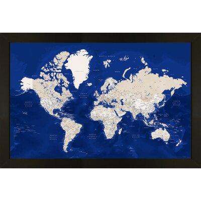 Home Magnetics Royal World Map, 37" x 25" | 37 H x 25 W x 1 D in | Wayfair BB-3725WLD-ROYAL