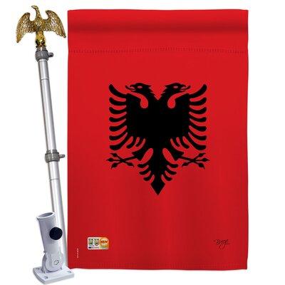 Breeze Decor Albania House Flag Set Nationality Regional Yard Banner 28 X 40 Inches Double-Sided Decorative Home Decor | Wayfair