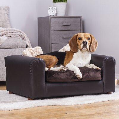Tucker Murphy Pet™ Kayenta Premium Dog Sofa Faux Leather/Memory Foam in Brown | 12 H x 28 W x 20 D in | Wayfair 639E6036B1CC428C960EC85008518828