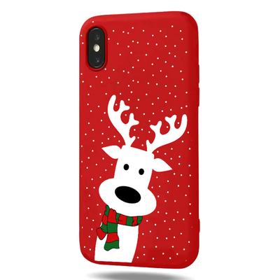 Simonyuan Cellular Phone Cases White&Red&Green - White & Red Reindeer iPhone Protective Case