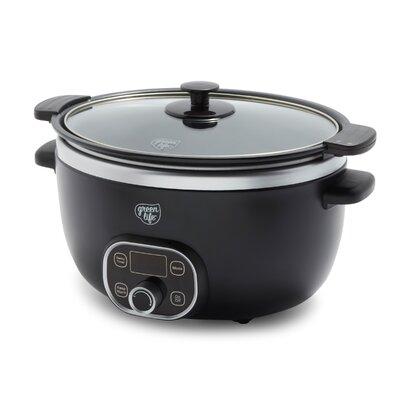 GreenLife Electrics Slow Cooker Ceramic in Black/Green/Pink | 10.5 H x 13.5 W x 13.7 D in | Wayfair CC004773-001
