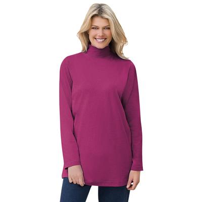 Plus Size Women's Perfect Mockneck tunic by Woman Within in Raspberry (Size M)