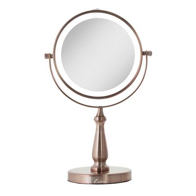 LED Lighted Dual Sided Vanity Mirror 8X/1X by Zadro Products Inc. in Rose