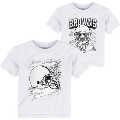 Toddler White Cleveland Browns Coloring Activity Two-Pack T-Shirt Set