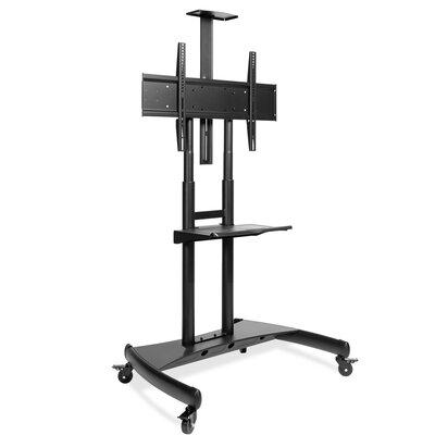 Mount Factory Mobile TV Stand w/ Shelf, for Screens over 55 & up to 200 Lbs. in Black | 91 H x 39 W x 23 D in | Wayfair MOUNT-CART-RC1700P