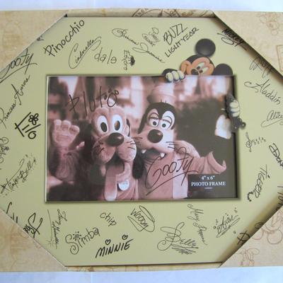Disney Accents | Disney Mickey Autograph Photo Picture Frame | Color: Tan | Size: 9.25