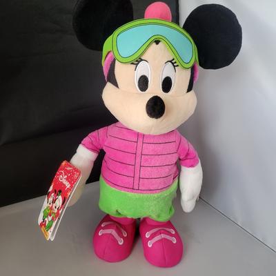 Disney Toys | Brand Newdisney Holiday Christmas Musical Dancing Minnie Mouse 13" Plushstuffed | Color: Pink/Tan | Size: Osbb