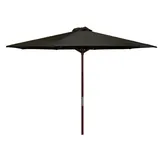 Classic Wood 9 ft Market Umbrella - Black