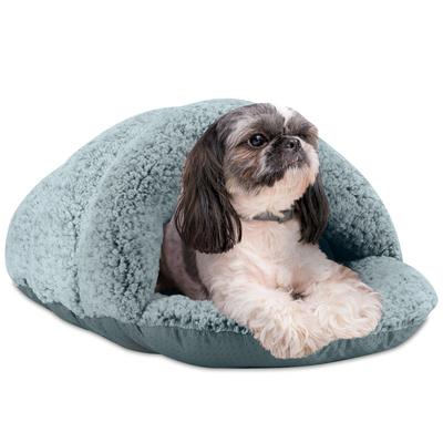 Sleepy Pet Slipper Oval Round Cuddler Pet Bed, 33" x 25" - Mineral Blue