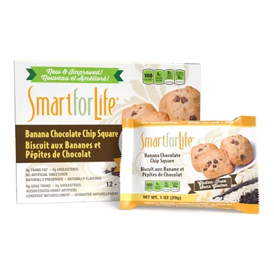 Smart for Life® Cookie Diet Meal Replacements - Gluten-Free Banana Chocolate Chip Granola Squares - 12 ct.