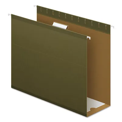 Pendaflex 4” Reinforced Extra Capacity Hanging Folders, Standard Green (Letter)