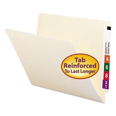 Smead Straight Cut Two-Ply End Tab Shelf Folders, Manila (Letter)