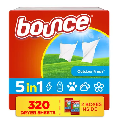 Bounce Fabric Softener Scented Dryer Sheet, Outdoor Fresh (2 x 160 ct.)