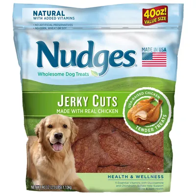 Nudges Health & Wellness Chicken Jerky Dog Treats, 40 oz.
