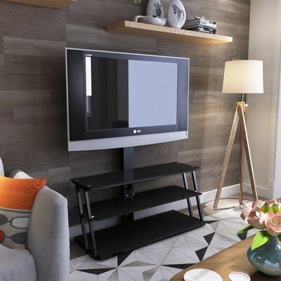 Latitude Run® Tempered Glass Tv Stand Height Adjustable From 32-65 Inch Tvs in Black | Wayfair FEDBF8BB5FEF4F96BDD59F53F5C9FBE0