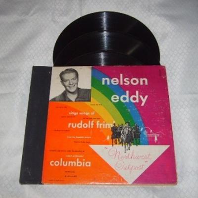 Columbia Media | Album Set Nelson Eddy Northwest Outpost 3 Vinyl Records 1947 Vintage | Color: Orange/Pink | Size: 78 Rpm