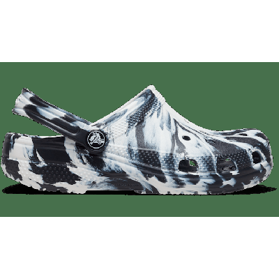 Crocs Black   White Kids' Classic Marbled Clog Shoes