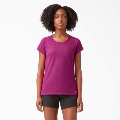 Dickies Women's Cooling Short Sleeve T-Shirt - Festival Fuchsia Size M (SSF400)