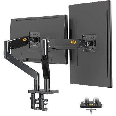 zhutreas Dual Monitor Arm Full Motion Swivel Monitor Mount w/ Gas Spring For 22"-32" Monitors w/ Load Capacity From 4.4~30Lbs For Each Arm Height Adjusta