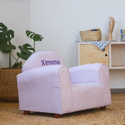 Keet Little-Furniture Personalized Club Chair Wood/Microsuede in Indigo | 18 H x 24 W x 17 D in | Wayfair 103-2-Block -Red