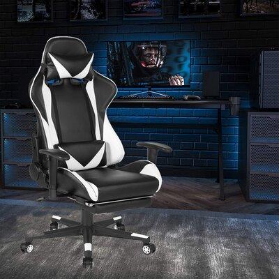 ESHOO Gaming Chair Racing Style Ergonomic High Back Computer Chair w/ Height Adjustment, Footrest,Headrest & Lumbar Support E-Sports Swivel Chair