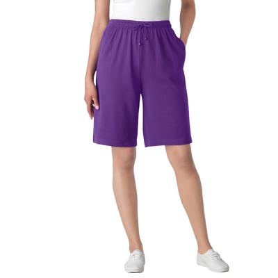 Plus Size Women's Sport Knit Short by Woman Within in Purple Orchid (Size 2X)