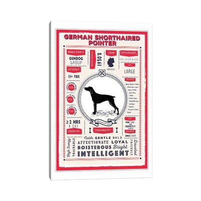 East Urban Home German Short Haired Pointer Infographic Red by PaperPaintPixels - Wrapped Canvas Graphic Art Metal | 60 H x 40 W x 1.5 D in | Wayfair