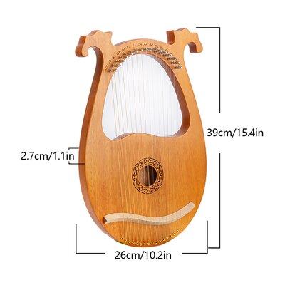 Lomana Lyre Harp 16 Strings Mahogany Body String Instrument, Size 15.4 H x 10.2 W x 1.1 D in | Wayfair JC553