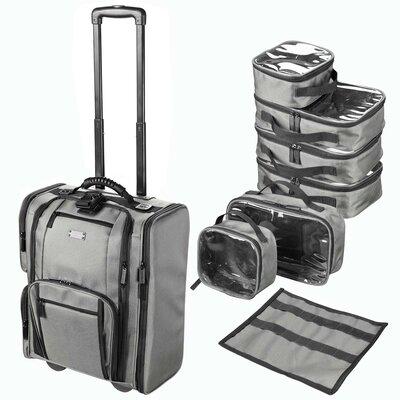 Byootique Beet Rolling Makeup Train Case Soft Sided Cosmetic Travel in Gray | 11 D in | Wayfair 12MKC034-N46S-09-1