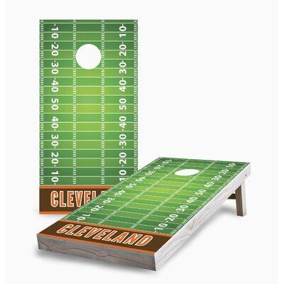 Skip's Garage Cleveland Football Corn Hole Board Set Solid Wood in Brown Green Red | 12 H x 24 W x 48 D in | Wayfair SKP-CHWWC-86-1