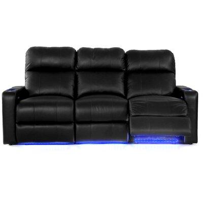 Octane Seating Turbo Sofa w/ Drop Down Table Genuine Leather | 43.5 H x 87 W x 36 D in | Wayfair TURBO-XL-SOFA-BR