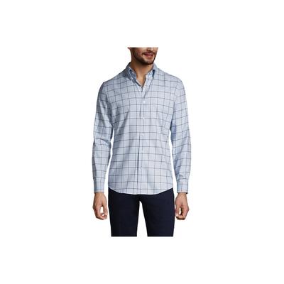 Men's Traditional Fit No Iron Twill Shirt - Lands' End - Blue - M