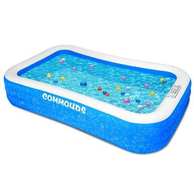BTERAZ 1.8 ft x 11 ft x 6 ft Plastic Inflatable Pool Plastic in Blue, Size 22.0 H x 72.0 W in | Wayfair B08X39G6SD