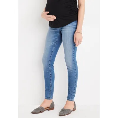 Maurices Women's Jeans Everflex™ Super Skinny Side Panel Maternity Jean Blue Denim Size 14