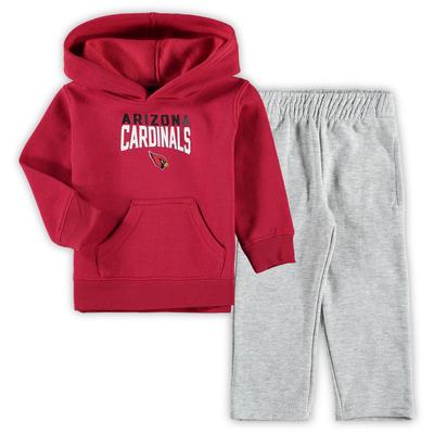Toddler Cardinal/Heathered Gray Arizona Cardinals Fan Flare Pullover Hoodie & Sweatpants Set