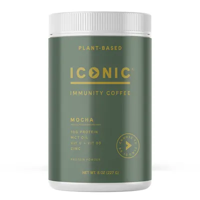 ICONIC Protein Immunity Coffee Powder with Pea Protein, Mocha