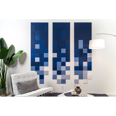 Gradient Triptych Blues Acoustic Pinnable Wall Tiles
