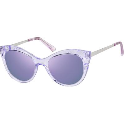 Zenni Women's Retro Cat-Eye Rx Sunglasses Purple Mixed Full Rim Frame