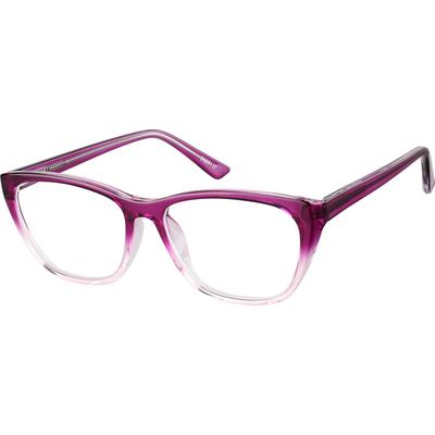Zenni Women's Cat-Eye Prescription Glasses Purple Plastic Full Rim Frame